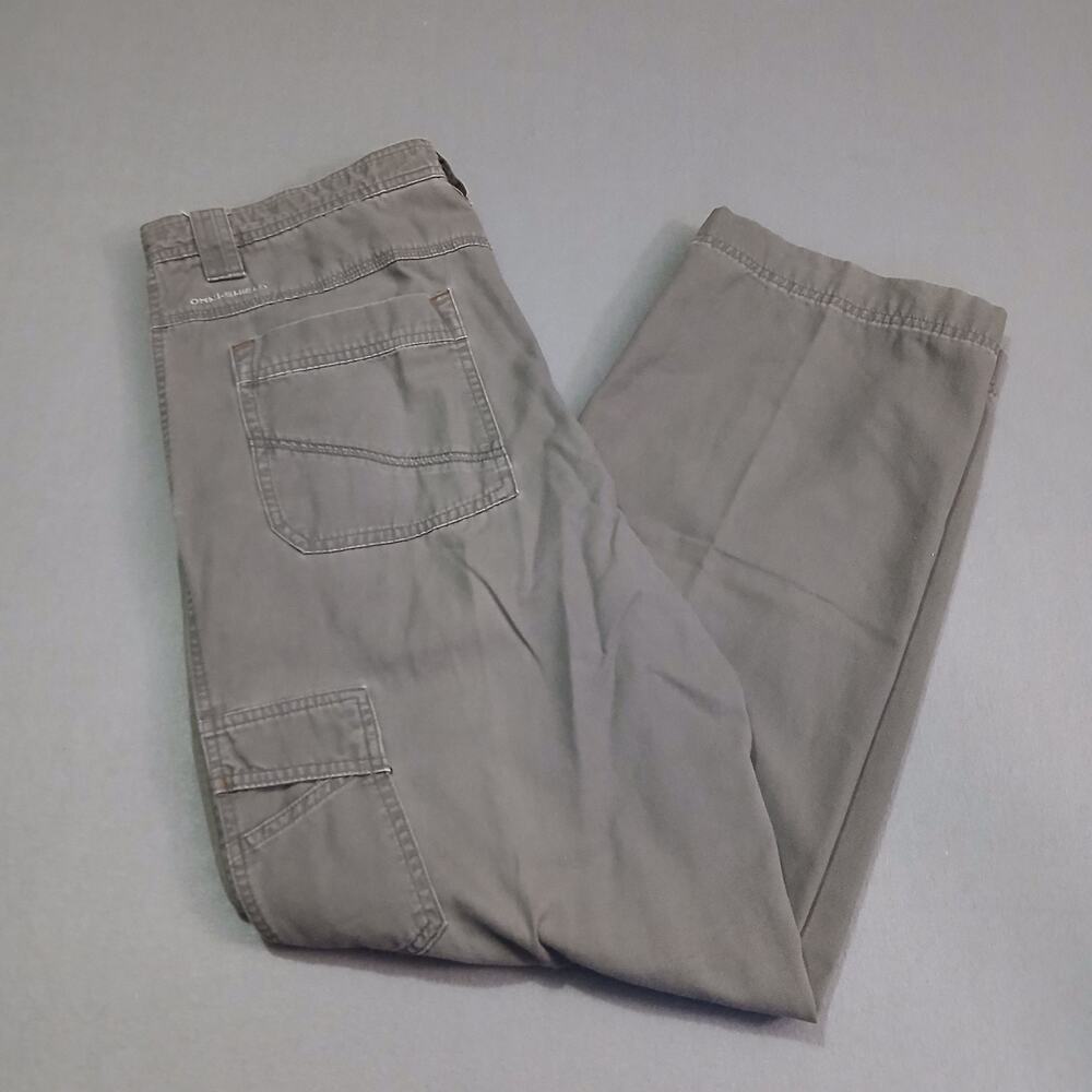 Columbia Omni-Shield ROC Pants Mens 36x32 Grey Zip Pocket Canvas Utility